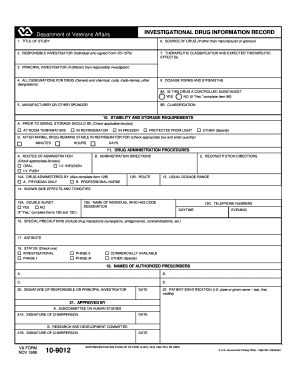 VA Investigational Drug Information Record
