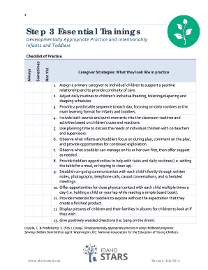 Developmentally Appropriate Practice Checklist