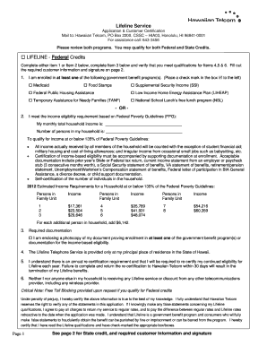 Lifeline Service Application & Customer Certification