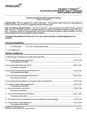 Accountants Professional Liability Coverage Office Sharing Supplement
