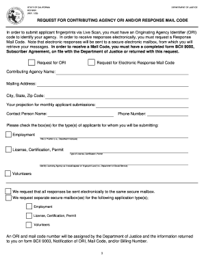California Criminal Record Information Authorization Application
