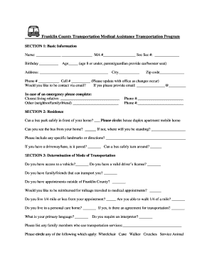 Franklin County Medical Transportation Application