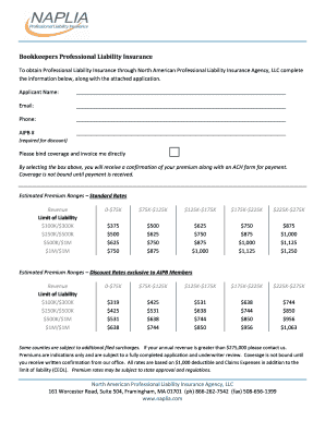 Accountants Professional Liability Insurance Application