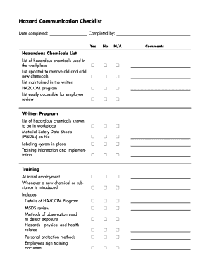 Hazard Communication Checklist