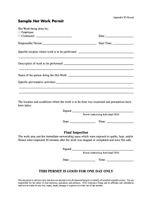 Hot Work Permit