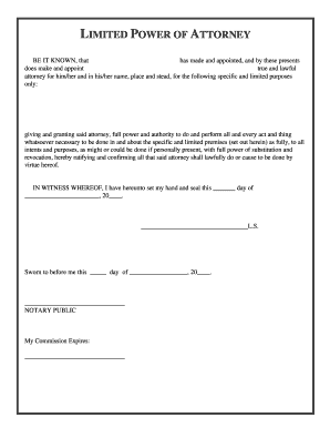 Limited Power of Attorney