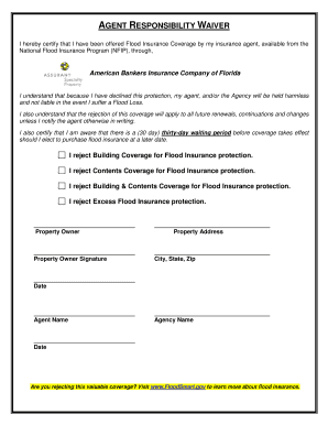 Flood Insurance Waiver Form
