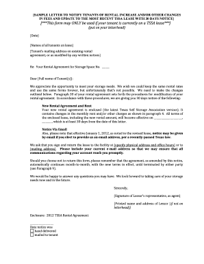 TSSA Lease Amendment Notice