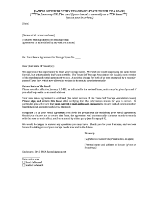 TSSA Lease Update Notification Letter