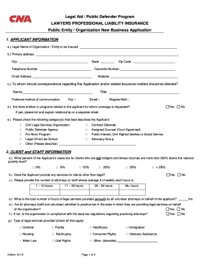 Lawyers Professional Liability Insurance Application
