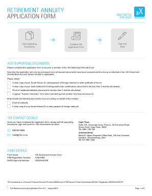 10X Retirement Annuity Application Form