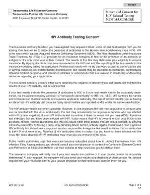 New Hampshire HIV Testing Consent Form