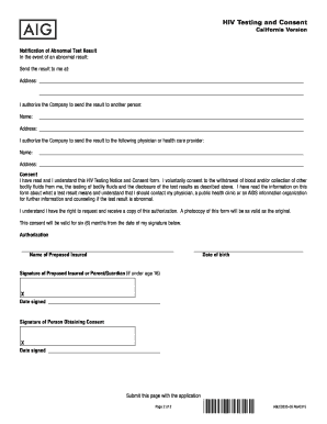HIV Testing and Consent Form