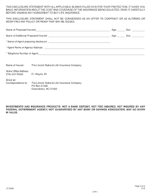 Lincoln LifeReserve Indexed Universal Life Disclosure Statement