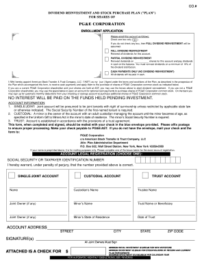 PG&E Corporation Dividend Reinvestment Plan