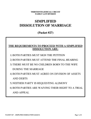 Simplified Dissolution of Marriage