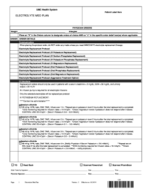Electrolyte Replacement Protocol