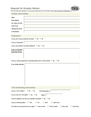 Request for Breeder Mentor - ticaorg