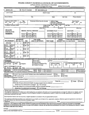 Stark County Schools Health Insurance Application