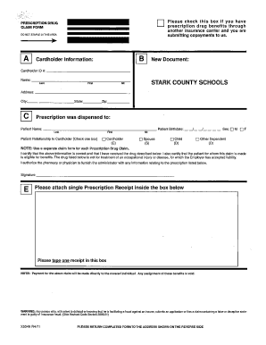 Prescription Drug Claim Form