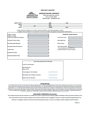 American Sentinel University Enrollment Agreement