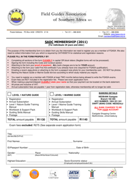 FGASA SADC Membership Application Form