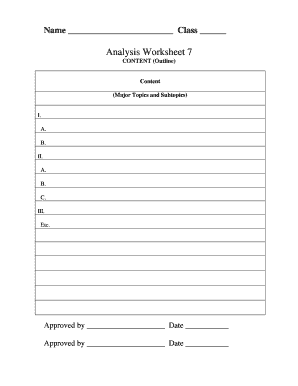 Outline activity worksheet - CONTENT Outline Content Major Topics and Subtopics - ocw usu