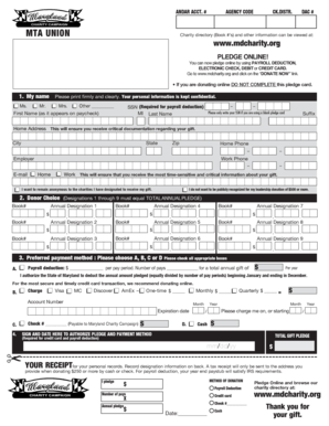 Maryland Charity Campaign Pledge Form