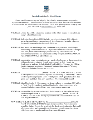 Sample Resolution for School Boards