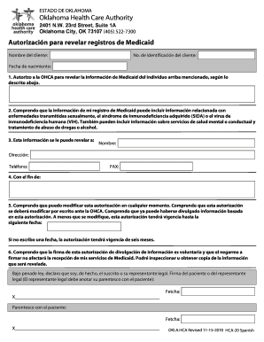 Autorización para revelar registros de Medicaid