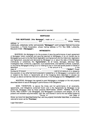 Illinois Bail Bond Mortgage Agreement