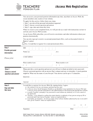iAccess Web Registration Form