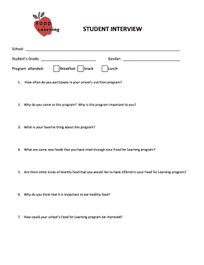 Student Interview Form