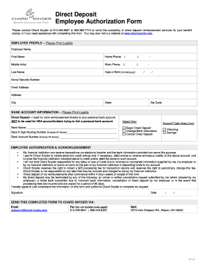 Direct Deposit Employee Authorization Form