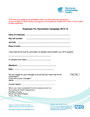 Employee Flu Vaccination Form
