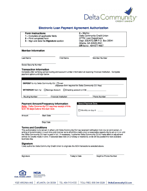Electronic Loan Payment Authorization