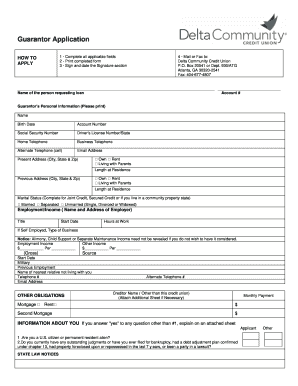 Guarantor Application Form