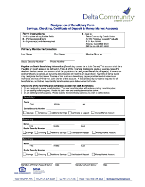 Designation of Beneficiary Form