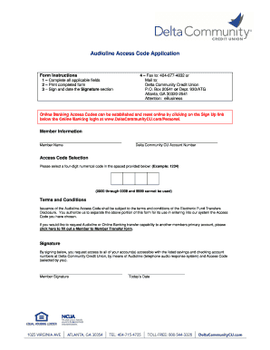 Audioline Access Code Application