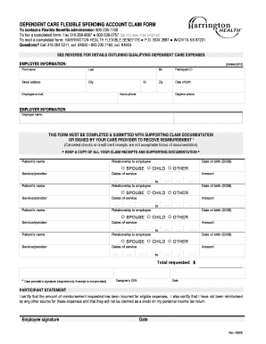 Dependent Care Flexible Spending Account Claim Form