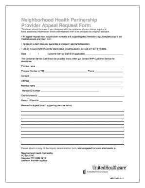 Provider Appeal Request Form