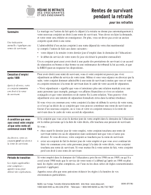 Rentes de survivant