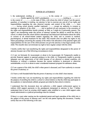 Ohio Child Power of Attorney