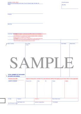Japan Shipping Exchange Bill of Lading