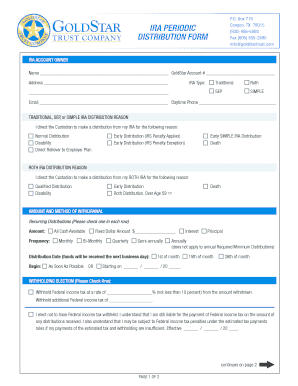 IRA Periodic Distribution Form
