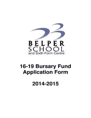 16-19 Bursary Fund Application Form