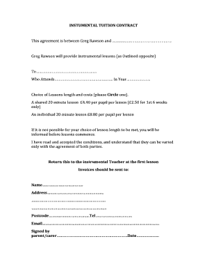 Instrumental Tuition Contract