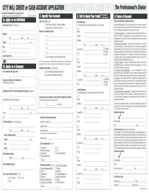Credit or Cash Account Application
