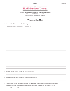 Volunteer Checklist