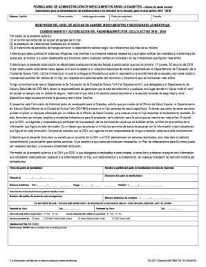Formulario de Administración de Medicamentos para la Diabetes